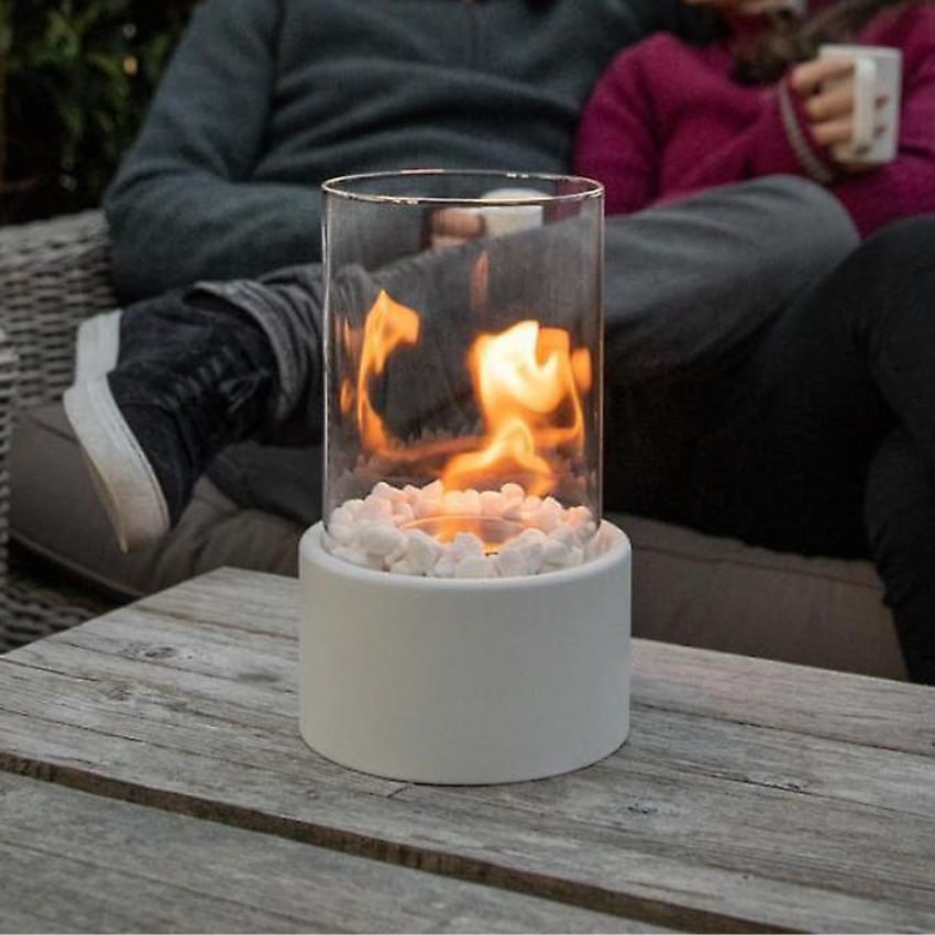 Biochimenea de Cristal Sin Humo – Chimenea Portátil de Sobremesa para Interior y Exterior