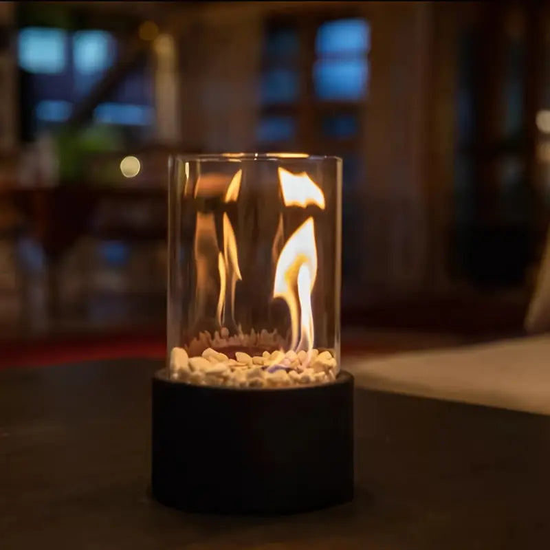 Biochimenea de Cristal Sin Humo – Chimenea Portátil de Sobremesa para Interior y Exterior