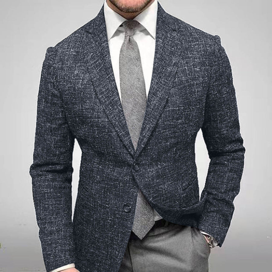 Blazer americana a cuadros para hombre con solapa de muesca