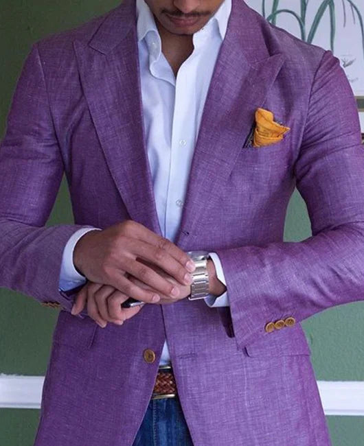 Blazer americana a cuadros para hombre con solapa de muesca