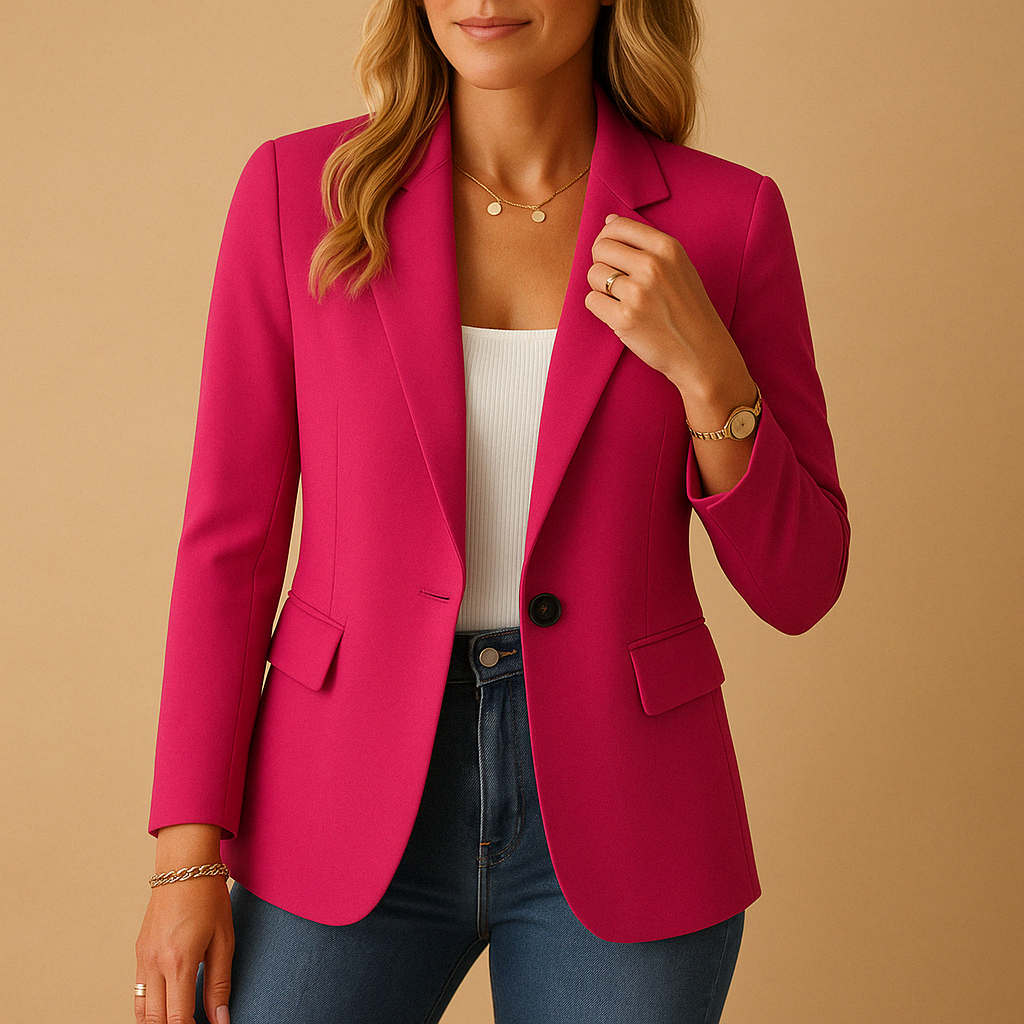Blazer de abotonadura simple para mujer