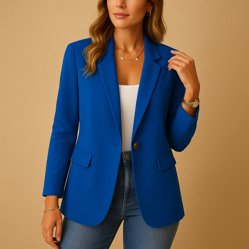 Blazer de abotonadura simple para mujer