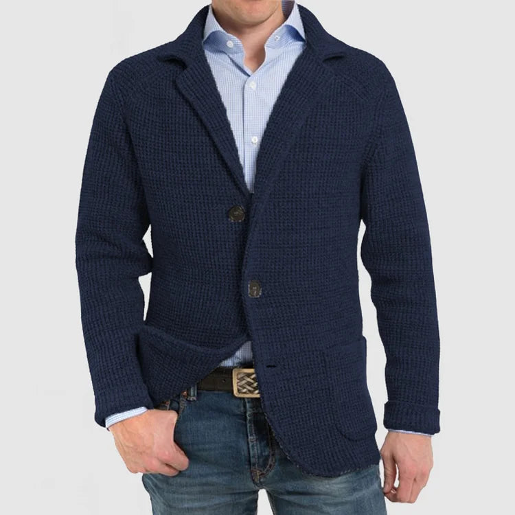 Blazer de punto para hombre con dos botones