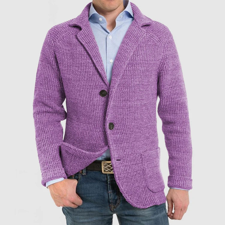 Blazer de punto para hombre con dos botones
