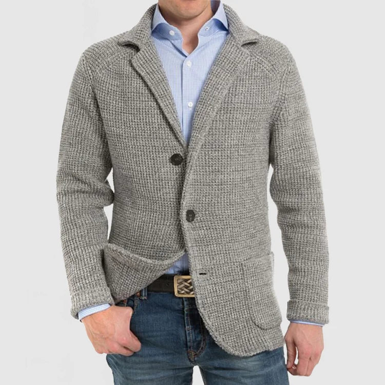 Blazer de punto para hombre con dos botones