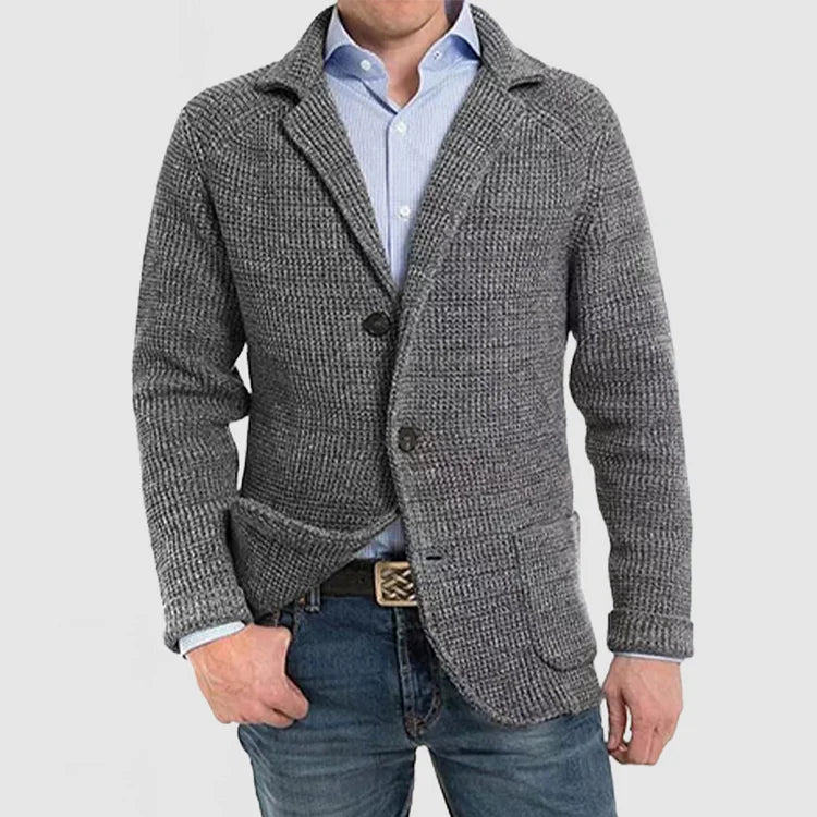 Blazer de punto para hombre con dos botones