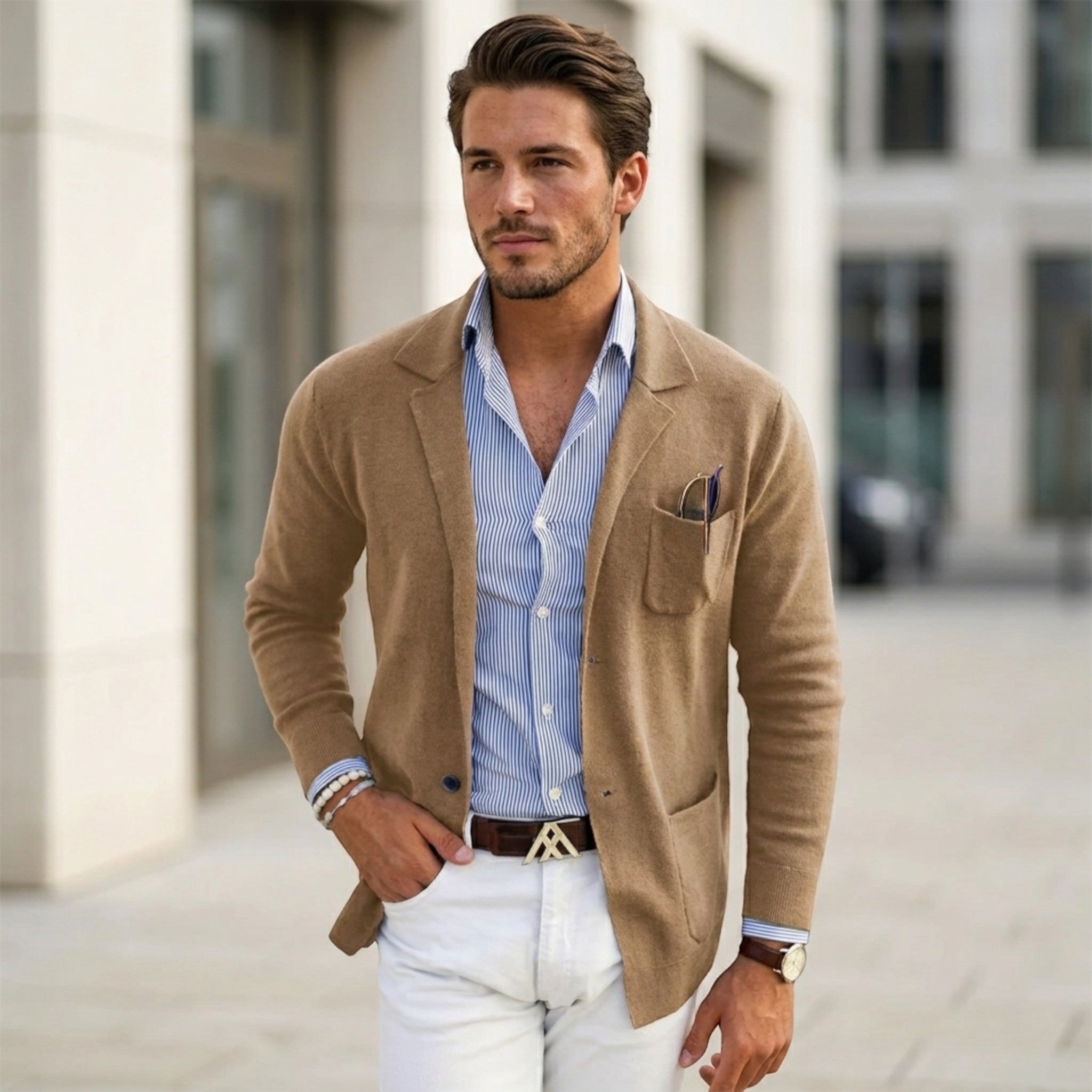 Blazer para hombre en estilo clásico con solapa