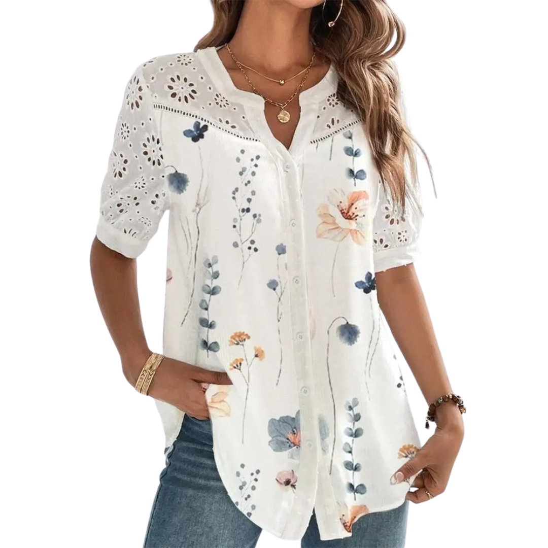 Blusa casual de manga corta para mujer