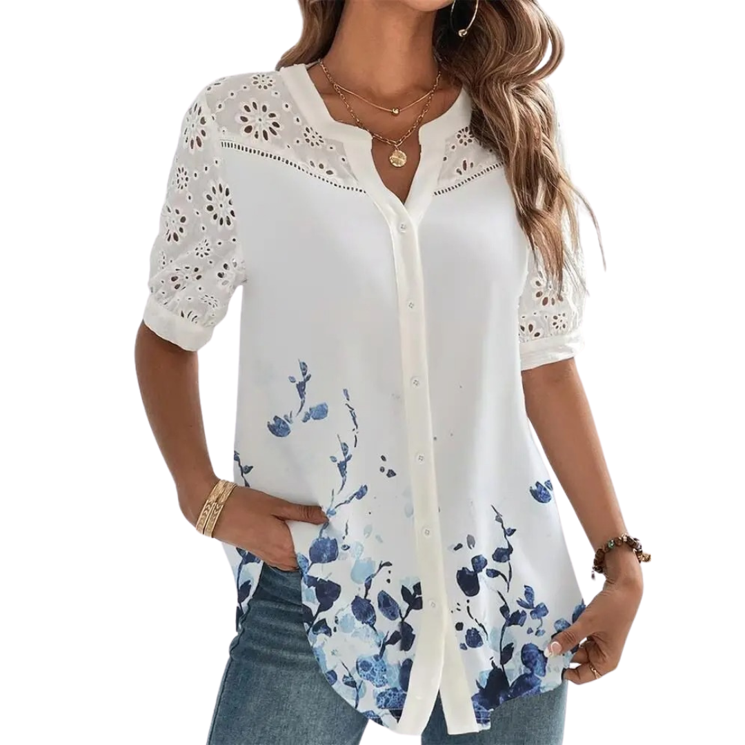 Blusa casual de manga corta para mujer