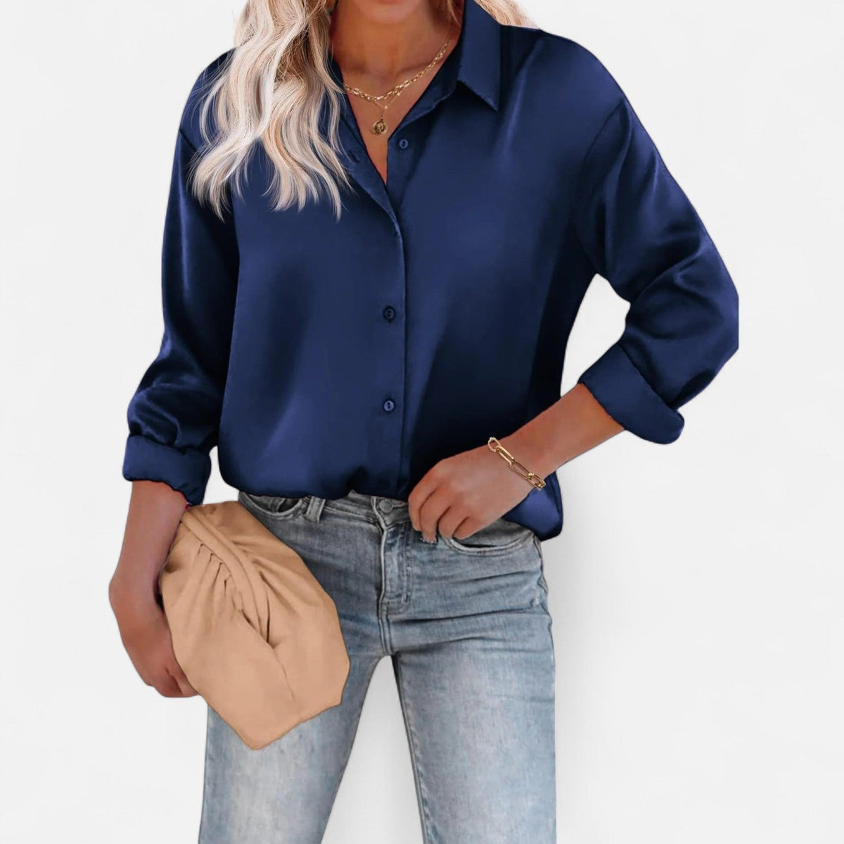 Blusa clásica para mujer de silueta fluida: elegancia atemporal y comodidad sofisticada