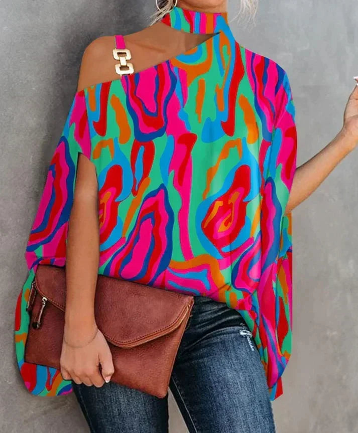 Blusa de algodón holgada para uso diario versátil