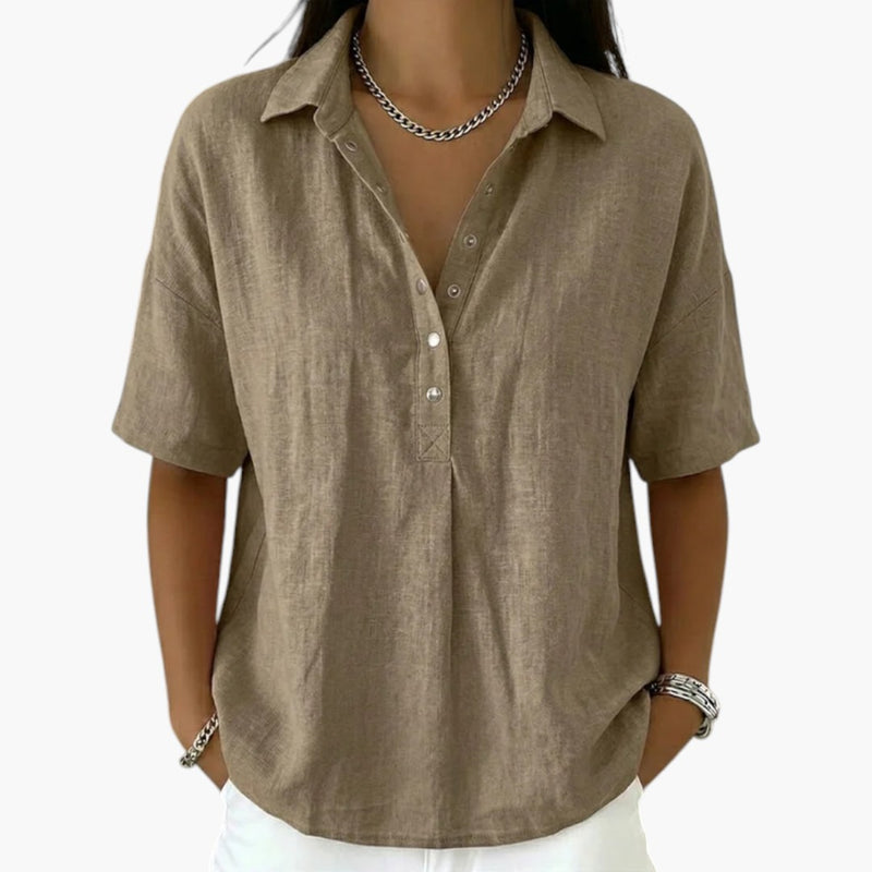 Blusa de mujer con cuello y botones