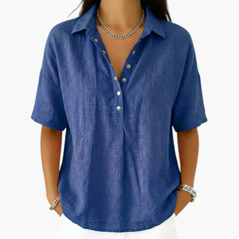Blusa de mujer con cuello y botones