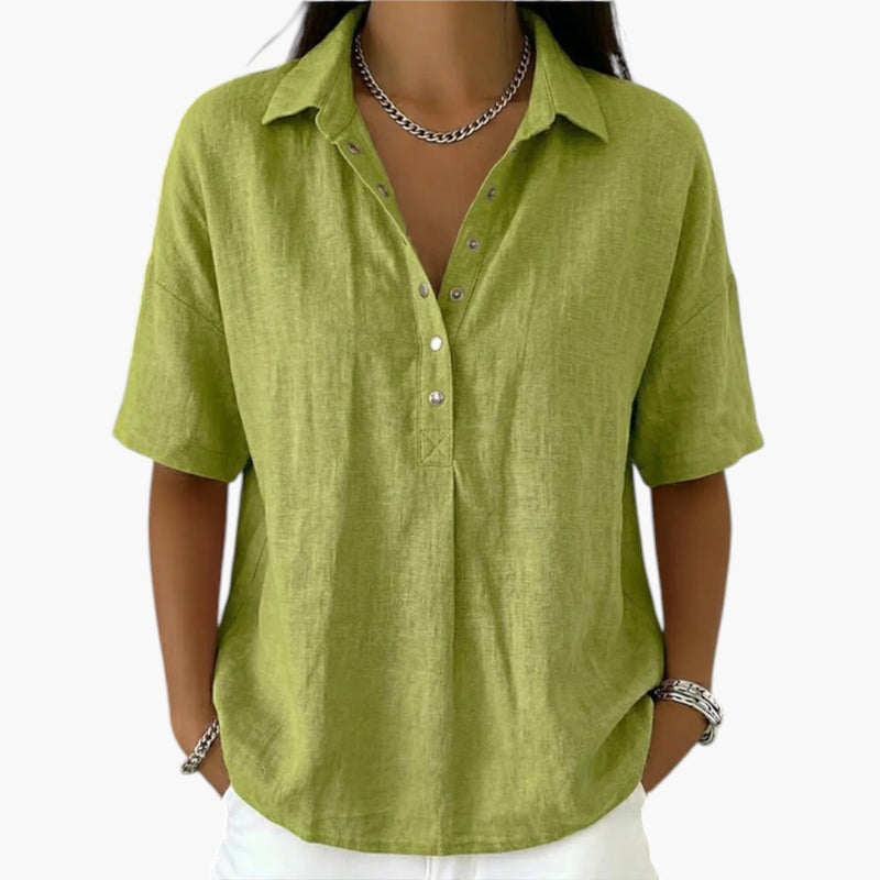 Blusa de mujer con cuello y botones