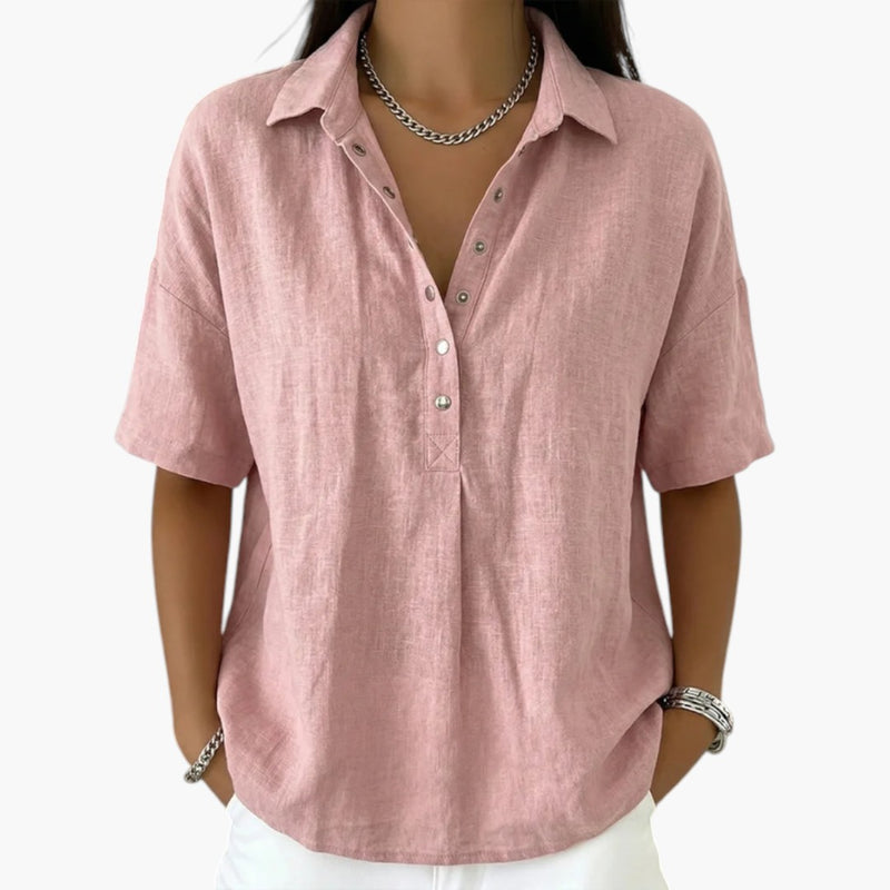 Blusa de mujer con cuello y botones