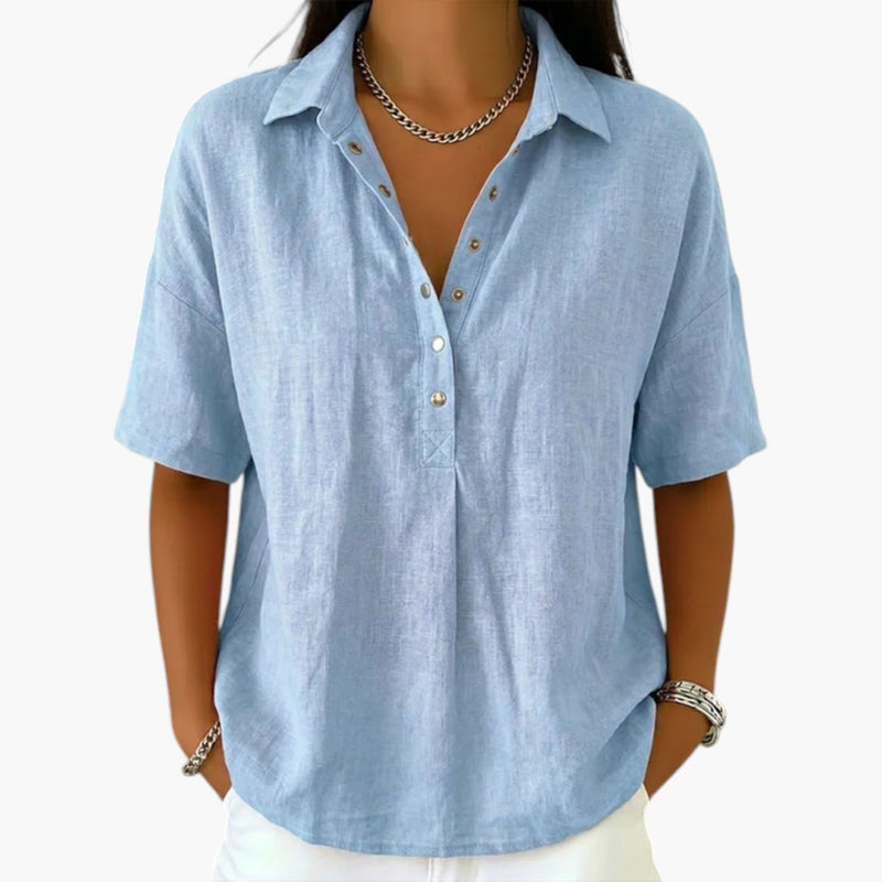 Blusa de mujer con cuello y botones