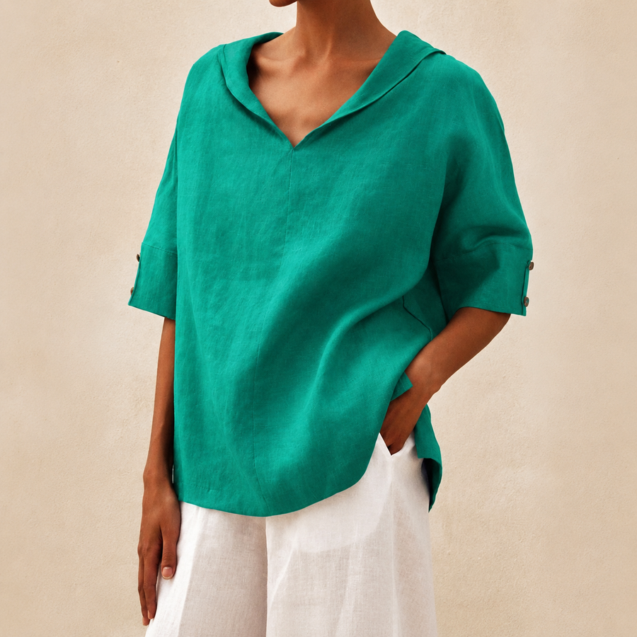 Blusa de mujer con cuello y manga corta