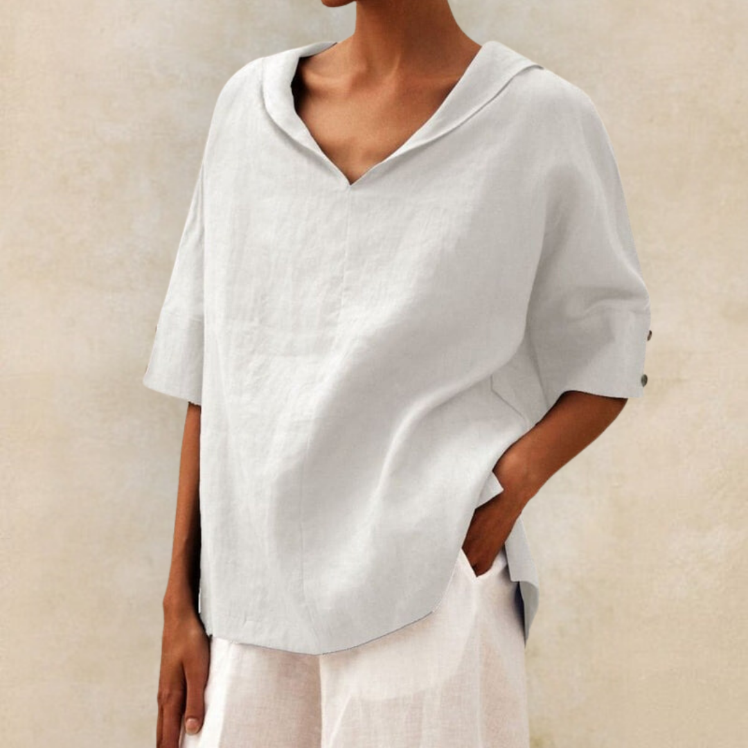 Blusa de mujer con cuello y manga corta