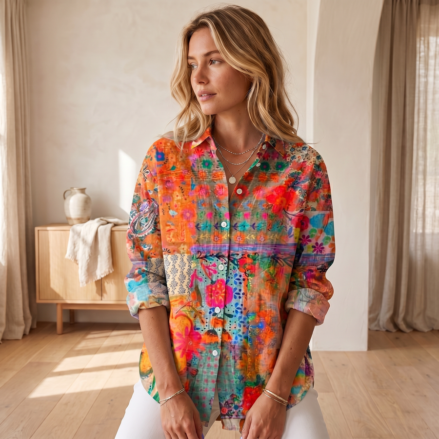 Blusa de Mujer con Estampado Vivo | Top Ligero y Transpirable de Verano