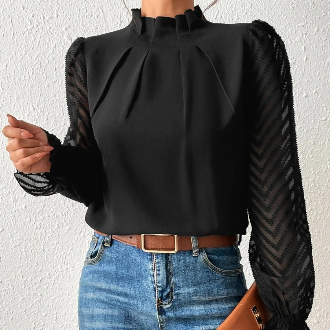 Blusa elegante de manga larga para mujer