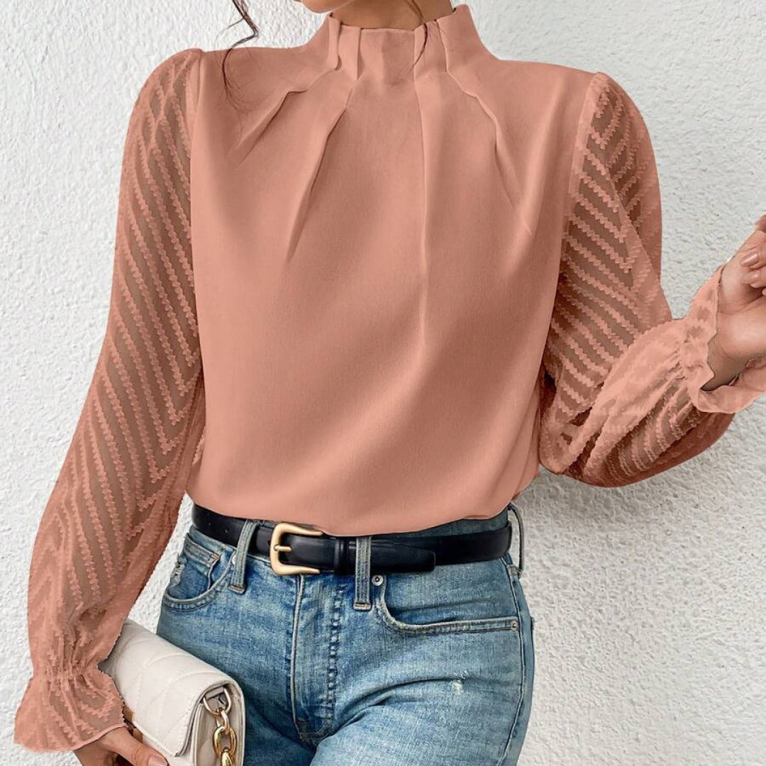 Blusa elegante de manga larga para mujer