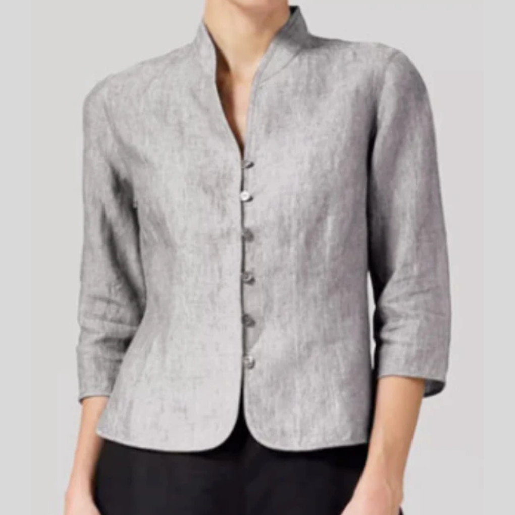 Blusa elegante para mujer con cuello mao