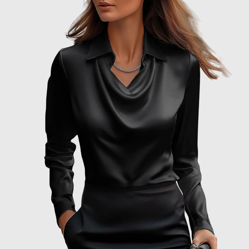 Blusa elegante para mujer con fruncido y corte fluido en tejido fino para uso diario