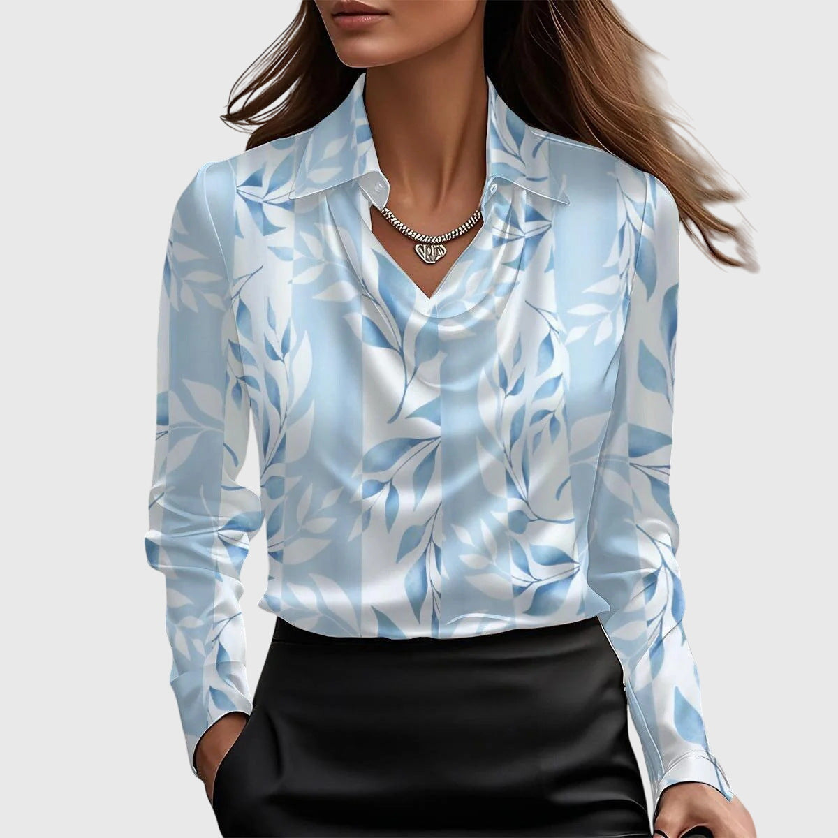 Blusa elegante para mujer con fruncido y corte fluido en tejido fino para uso diario