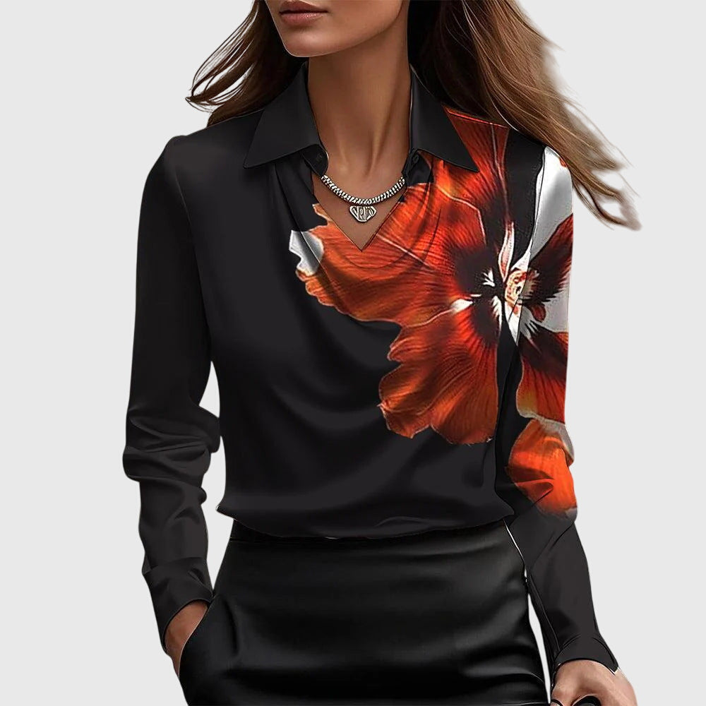 Blusa elegante para mujer con fruncido y corte fluido en tejido fino para uso diario
