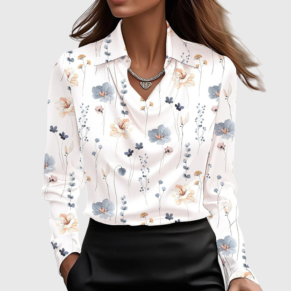 Blusa elegante para mujer con fruncido y corte fluido en tejido fino para uso diario