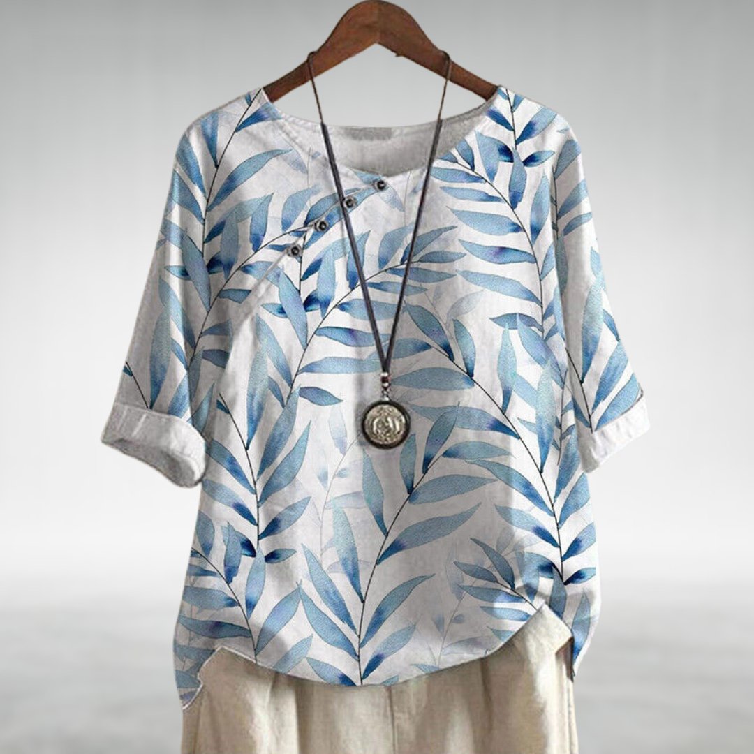 Blusa estampada para mujer con manga 3/4
