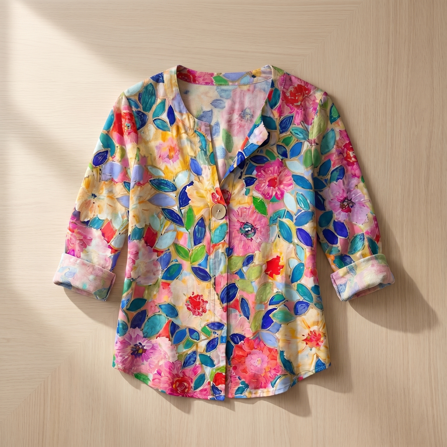 Blusa floral para mujer | Top ligero y transpirable | Elegante para ocasiones casuales y formales
