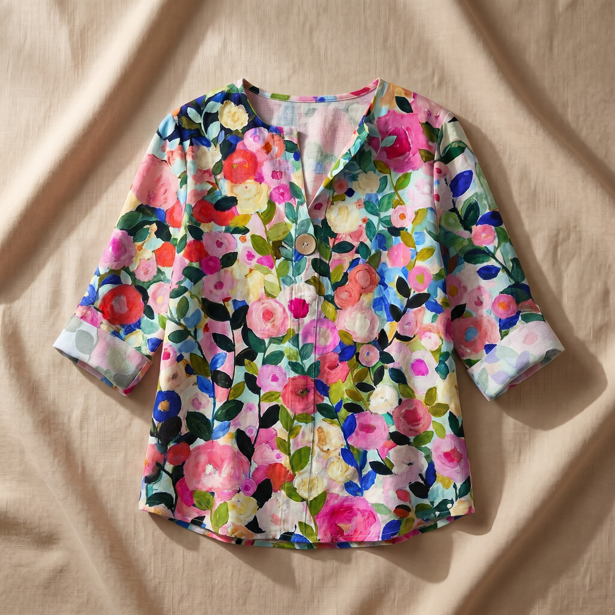 Blusa floral para mujer | Top ligero y transpirable | Elegante para ocasiones casuales y formales