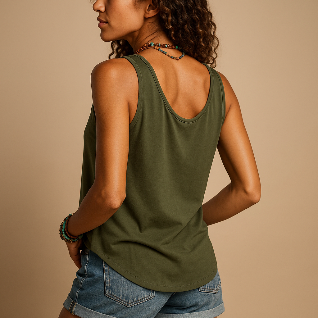 Blusa ligera sin mangas con botones