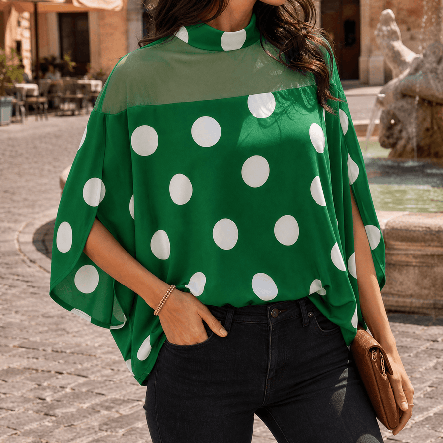 Blusa para mujer con canesú y manga murciélago
