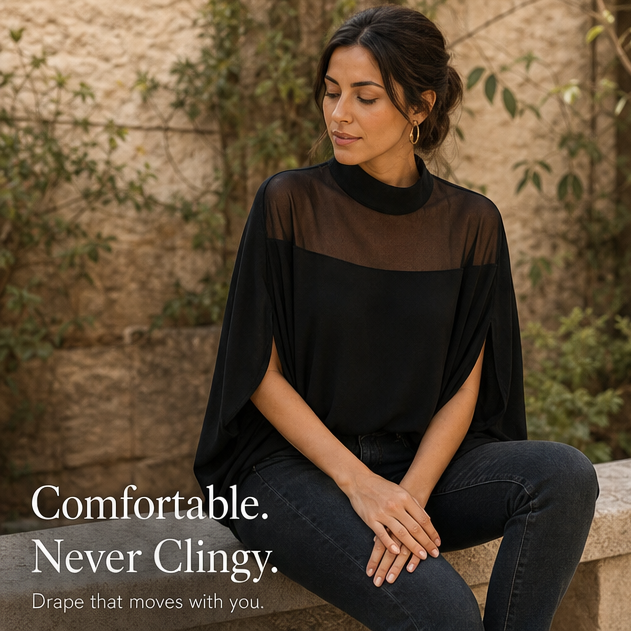Blusa para mujer con canesú y manga murciélago