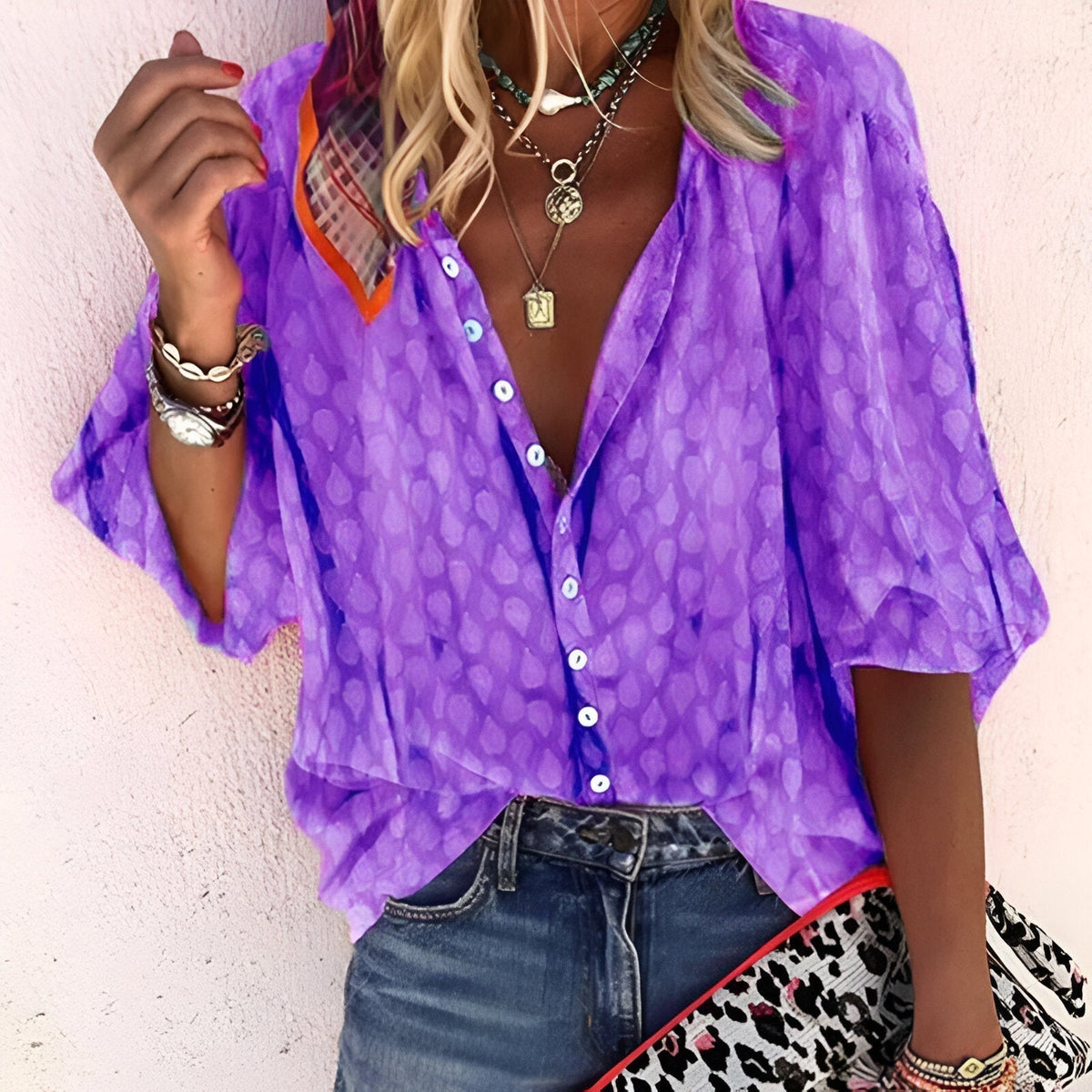 Blusa para mujer con cierre de botones