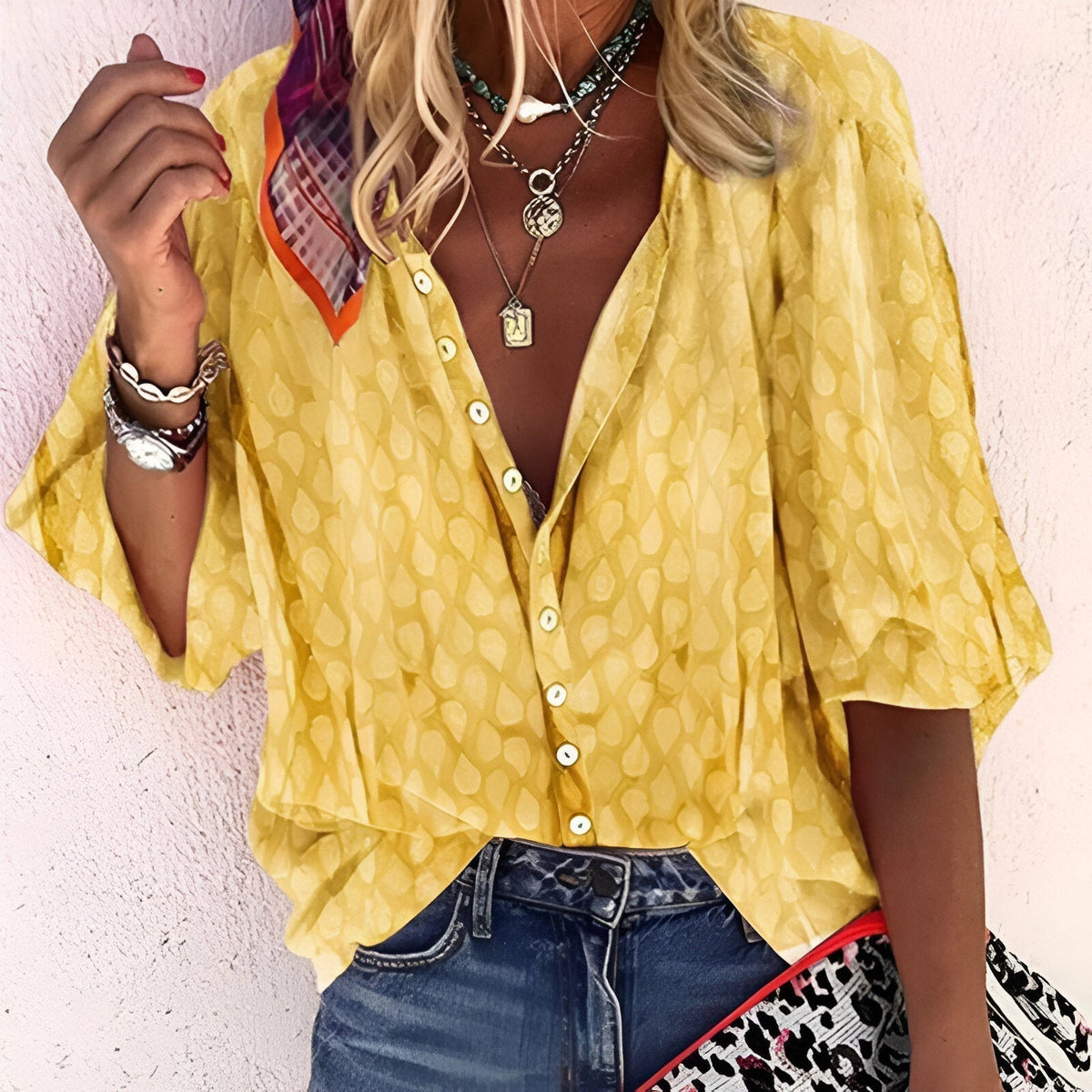 Blusa para mujer con cierre de botones