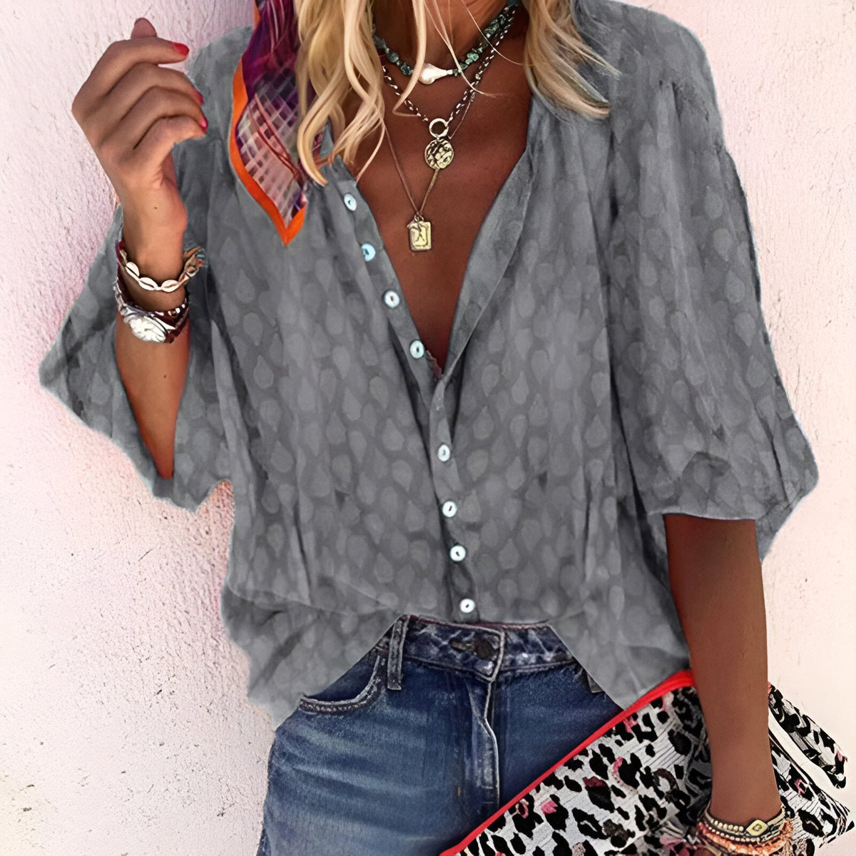 Blusa para mujer con cierre de botones