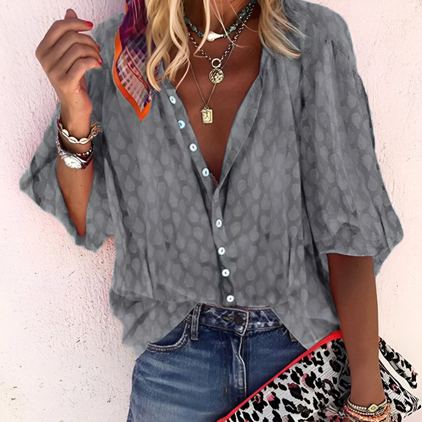 Blusa para mujer con cierre de botones