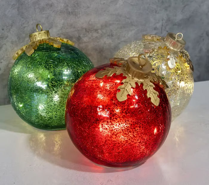 Bola de Navidad LED con iluminación ambiental cálida y función de temporizador