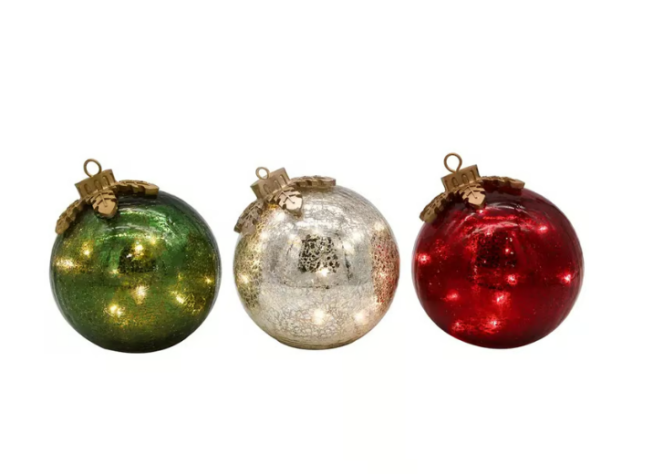 Bola de Navidad LED con iluminación ambiental cálida y función de temporizador