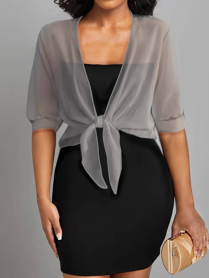 Bolero de gasa de verano para mujer para anudar