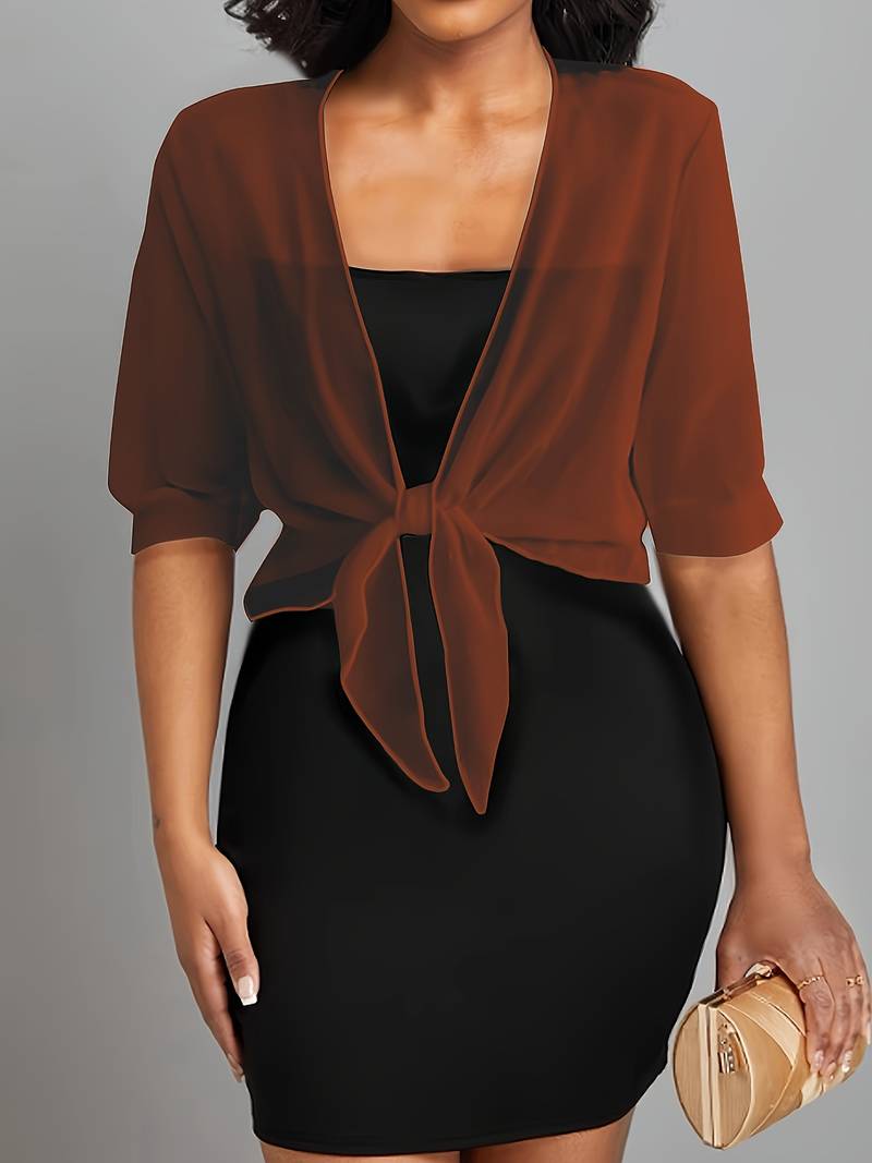 Bolero de gasa de verano para mujer para anudar