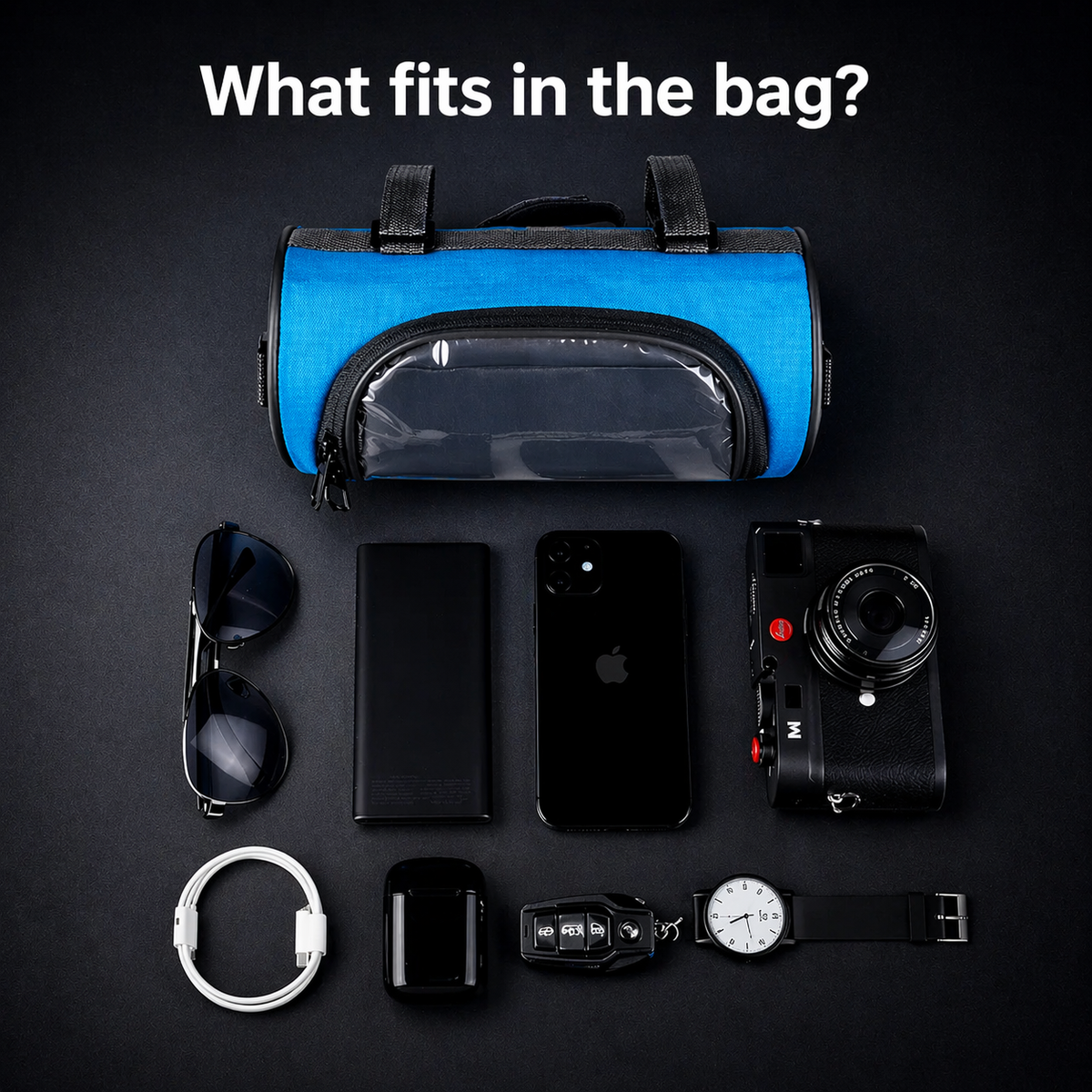 Bolsa de manillar para bicicleta | Compatible con pantalla táctil | Sistema universal de cierre de velcro
