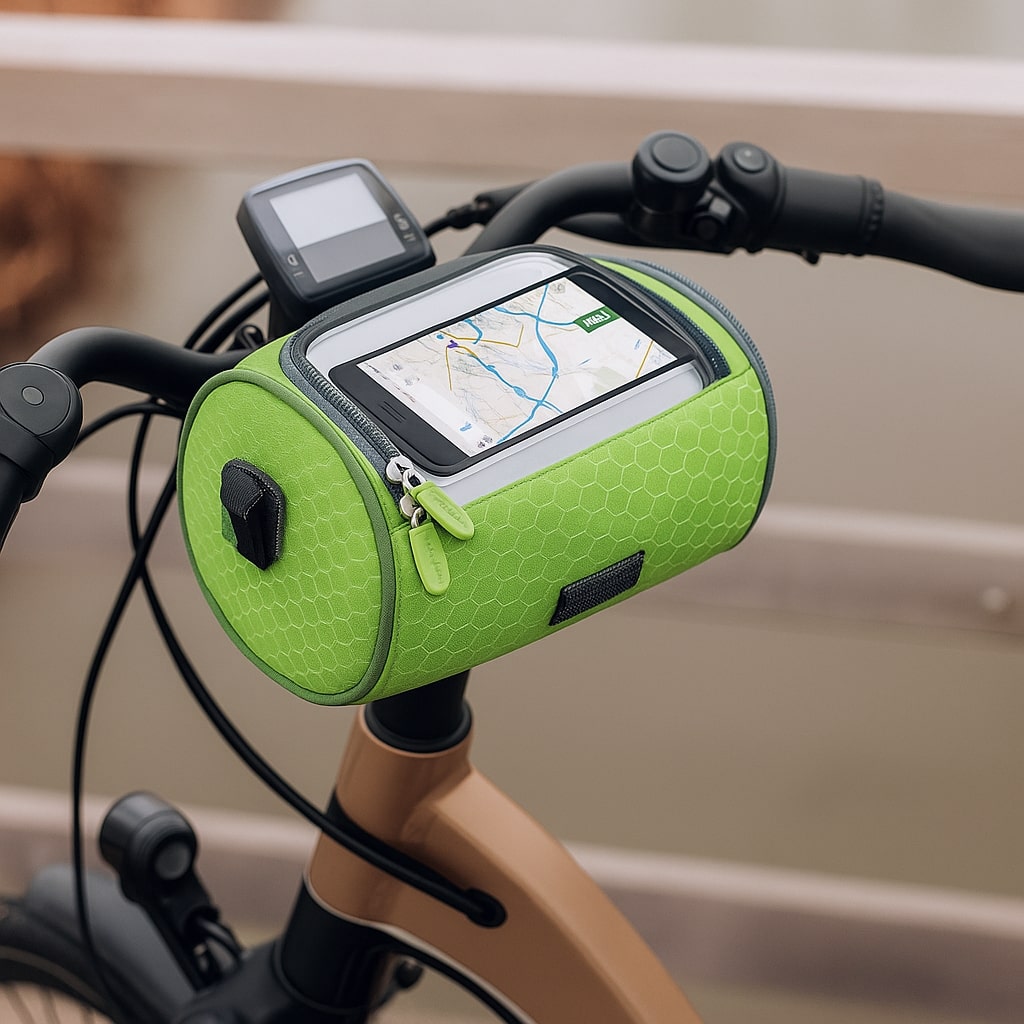 Bolsa de manillar para bicicleta | Compatible con pantalla táctil | Sistema universal de cierre de velcro