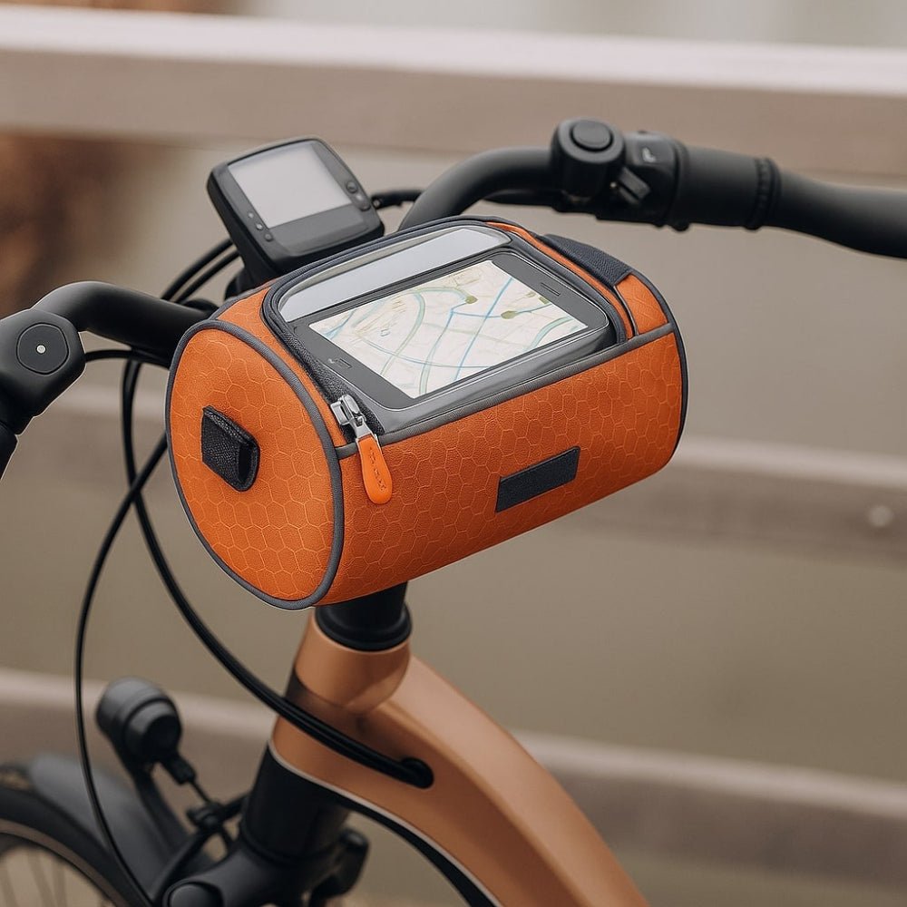 Bolsa de manillar para bicicleta con soporte para teléfono: espacio de almacenamiento impermeable para objetos pequeños