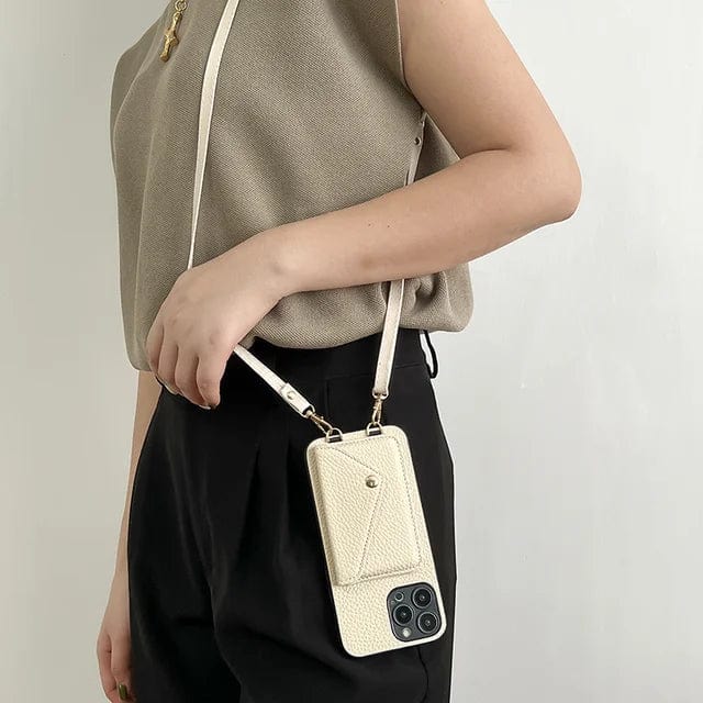 Bolso bandolera para teléfono con compartimento para tarjetas y correa