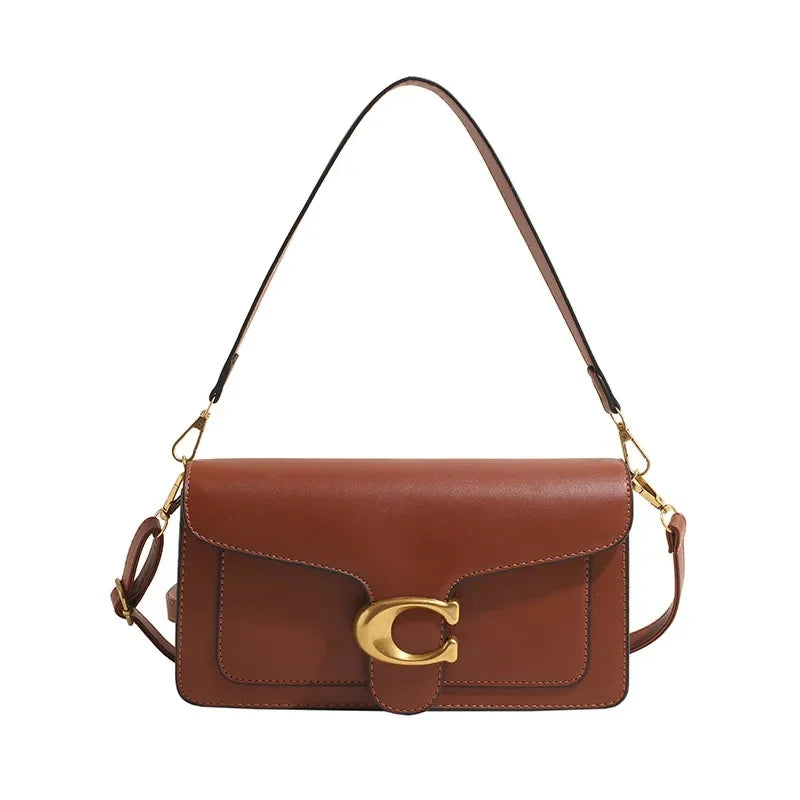 Bolso cuadrado minimalista de hombro y bandolera