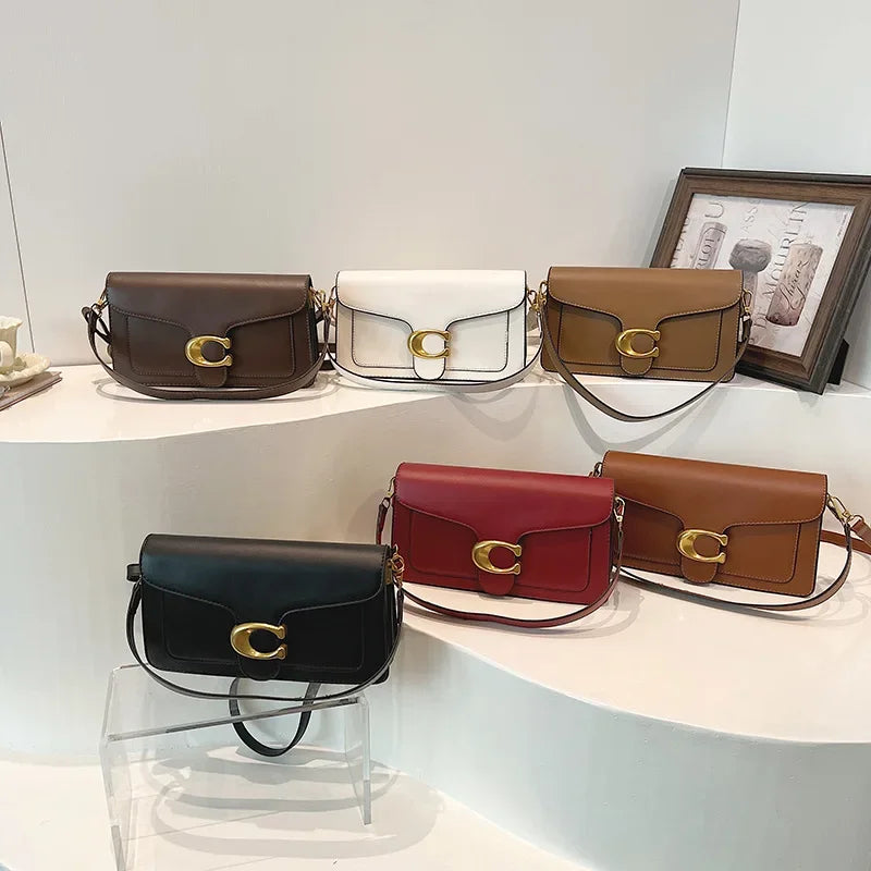Bolso cuadrado minimalista de hombro y bandolera